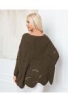 PULLOVER AJOURE OVERSIZE 933 MILITARY GREEN