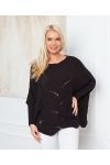 PULLOVER AJOURE OVERSIZE 933 BLACK