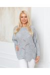 JUMPER AJOURE OVERSIZE 933 GRIGIO CHIARO