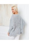 JUMPER AJOURE OVERSIZE 933 GRIGIO CHIARO