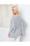 PULLOVER AJOURE OVERSIZE 933 GRIS CLAIR