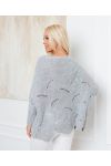 PULLOVER AJOURE OVERSIZE 933 GRIS CLAIR