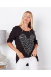 FLOCKING HEART FLUID TOP 19277 BLACK