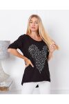 FLOCKING HEART FLUID TOP 19277 BLACK