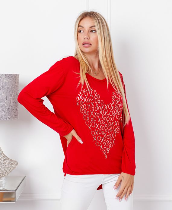 TOP FLUIDE FLOCAGE COEUR 19277 ROUGE