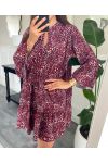 ROBE LEOPARD EVASEE 18803I2 BORDEAUX