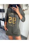 HOODED SWEATSHIRT COCOMORE 8416 MILITARY GREEN