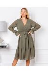 VOILE DRESS 1368 MILITARY GREEN