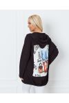 FANCY BACK HOODED JACKET 8985 BLACK