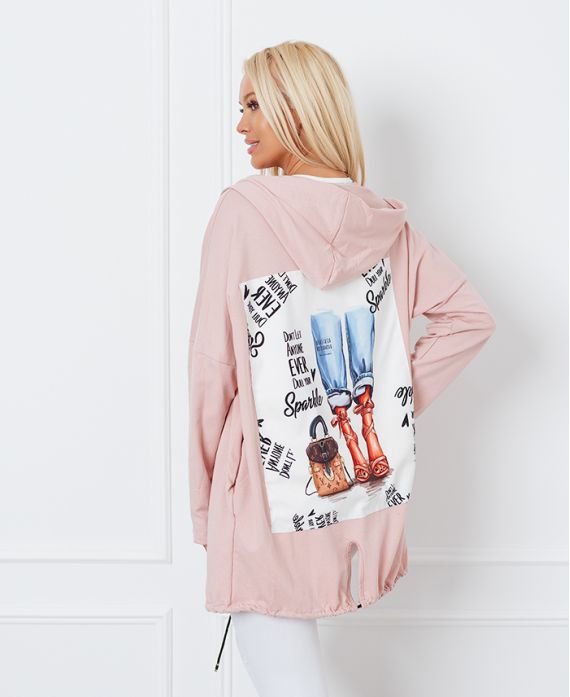 FANCY BACK HOODED JACKET 8985 PINK