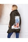 FANCY BACK HOODED JACKET 8985 MILITARY GREEN