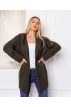 FANCY BACK HOODED JACKET 8985 MILITARY GREEN