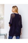 TUNIC 2 PIECES + NECKLACE OFFERED NAVY BLUE 20207