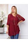 TUNIC 2 PIECES + NECKLACE OFFERED BURGUNDY 20207