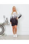 LONG PULLOVER SWEATSHIRT TIE AND DYE 1100 BLACK