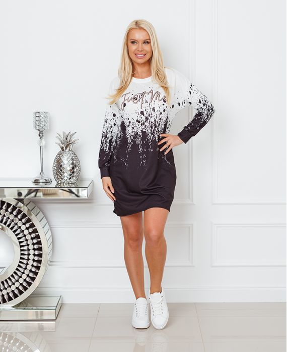 PULL LONG SWEAT-SHIRT TIE AND DYE 1100 NOIR