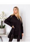 ASYMMETRICAL LONG SHIRT 2709 BLACK