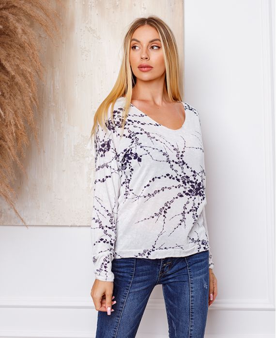 PULL FIN TACHETE 2718 BLANC