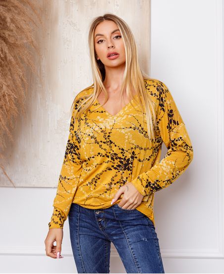 FINE SWEATER TACHETE 2718 MUSTARD