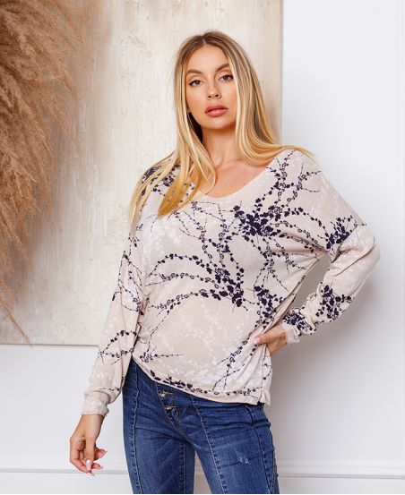 PULL FIN TACHETE 2718 BEIGE