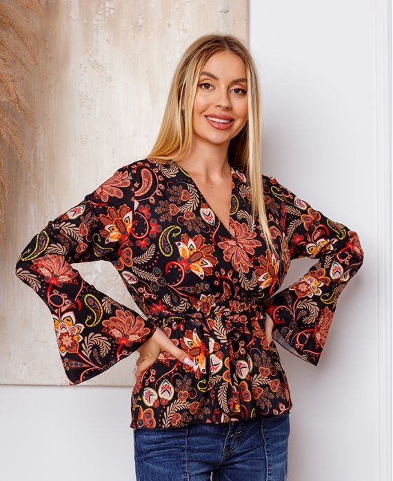 FLOWER TIE TUNIEK 7832 ZWART