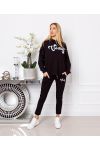 ENSEMBLE 2 PIECES PANTALON + SWEATSHIRT A CAPUCHE VINTAGE 9610 NOIR