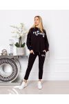SET 2 PEZZI PANTALONI + FELPA VINTAGE 9610 NERO