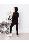 CONJUNTO DE 2 PIEZAS PANTALONES + SUDADERA CON CAPUCHA VINTAGE 9610 NEGRO