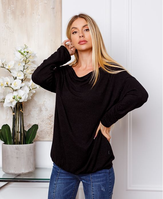 FIJNE SWEATER DETAILS ZILVER ZWART 21283