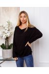 FIJNE SWEATER DETAILS ZILVER ZWART 21283