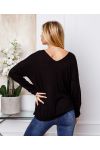 FIJNE SWEATER DETAILS ZILVER ZWART 21283