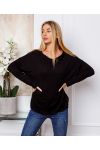 FIJNE SWEATER DETAILS ZILVER ZWART 21283