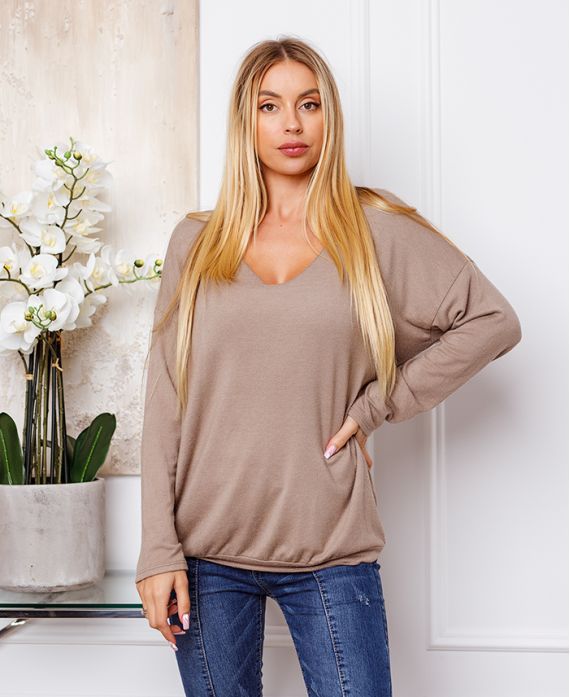 PULL FIN DETAILS ARGENTE TAUPE 21283