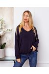 PULLOVER FEIN DETAILS SILBER MARINEBLAU 21283