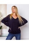 PULLOVER FEIN DETAILS SILBER MARINEBLAU 21283