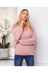 FIJNE SWEATER DETAILS ZILVER ROZE 21283