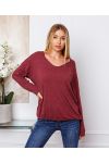 FINE SWEATER DETAILS SILVER BURGUNDY 21283