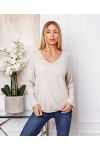 PULLOVER FEIN DETAILS SILBER BEIGE 21283