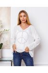 MAGLIONE FINE PACE E AMORE 20327 BIANCO