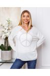 FINE SWEATER PEACE AND LOVE 20327 WHITE