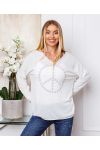 MAGLIONE FINE PACE E AMORE 20327 BIANCO