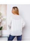 FINE SWEATER PEACE AND LOVE 20327 WHITE