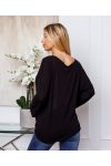 MAGLIONE FINE PACE E AMORE 20327 NERO