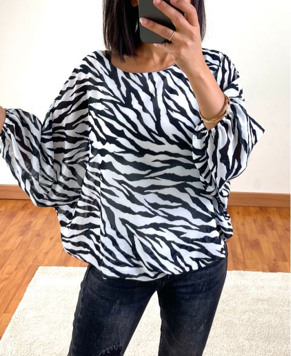 TUNIC SHEER DOUBLE 3680 ZEBRE