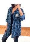 AUF HEMD LEO OVERSIZE PAILLETEE BLAU 9608