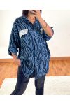 SUR CHEMISE LEO OVERSIZE PAILLETEE BLEU 9608