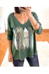 PULL FIN BEAUTIFUL 2899 VERT MILITAIRE