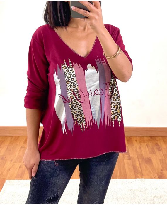 FINE SWEATER BEAUTIFUL 2899 BURGUNDY