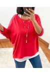 SWEATER 2 PIECES JEWEL INTEGRATED 8372 RED