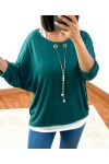 SWEATER 2 PIECES INTEGRATED JEWEL 8372 EMEURAUDE